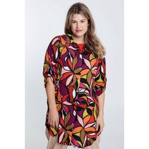 Paprika Lang hemd met bloemenprint in eco viscose