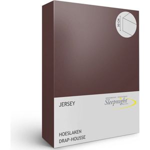 Sleepnight Hoeslaken - Jersey - (hoekhoogte 30 cm ) taupe - B 180 x L 200 cm - Lits-jumeaux Strijkvrij - Geschikt voor Standaard Matras/Boxspring/Matras + Topper - 843233-B 180 x L 200 cm