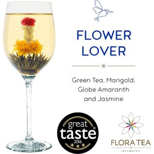 Thee bloem - nieuwe thee - Thee kado - Kado tip - Theebloem van Flora Tea Flower lover 2 stuks - Thee Cadeau - Thee