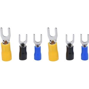 Insulated Fork Spade Terminals Wire Connector Leak Prevention 300 Pieces Convenient Wiring Copper PVC Machines 300 Pcs SV1.25-4 SV2-4 SV5.5-4 .