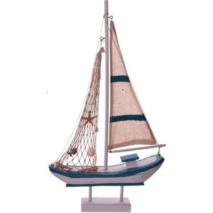 Houten Boot Decoratie Zee H=45cm | Vissersboot | Zee | Bedankje | Geschenk | Babyshower | Feestdecoratie | Knutsel | Hobby
