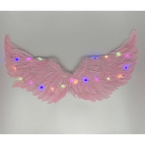 Engel Vleugeltjes Met Twinkelende Lichtjes Mini - Lichtroze