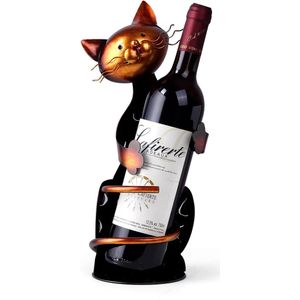 Decor voor katten Wijnhouder Tabletop De Wijnrekken Shelf Metal Wine Bottle Holder Home Decor Wijndecoratie (Cat Decor Wijnhouder)