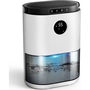 Ontvochtiger Huis - Lucht ontvochtiger Kelder, Slaapkamer, Badkamer - Automatisch Uitschakelen - 3 Modi Vochtregeling Wit