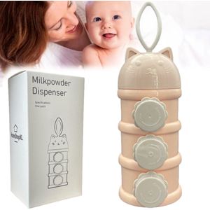 HSXL - Melkpoeder Doseerdoosjes – Melkpoeder Toren – BPA Vrij – 3 Compartimenten – Roze – Kraamcadeau - Bewaarbakjes Babyvoeding – Dispenser – Poedertoren ��– Melkpoeder Bewaardoos – Babyvoeding Bewaarbox – Reisbox