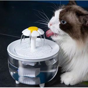 Katten Drinkfontein - Waterfontein Huisdieren - Waterfontein voor Katten - 1.2 Liter - 3 Snelheidsmodus -wit, transparant - automatische drinkbak - drinkfontein kat