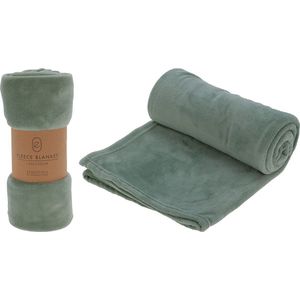 Fleece Deken - 125x150 - Zacht en Comfortabel -Zacht Groen - 1 stuks