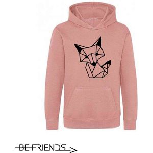 Be Friends Hoodie - Vos - Kinderen - Roos - Maat 7-8 jaar