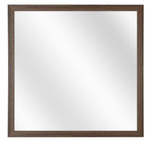 Spiegel met Vlakke Houten Lijst - Walnoot - 40x40 cm