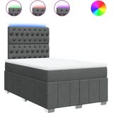 vidaXL - Boxspring - met - matras - stof - donkergrijs - 120x190 - cm