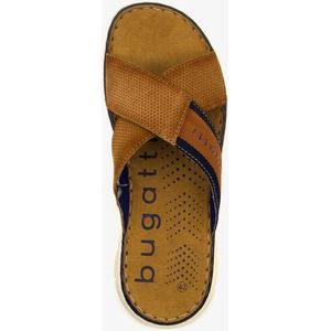 Bugatti leren heren slippers cognac - Maat 41