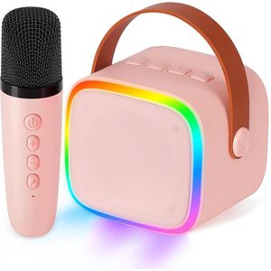 Karaoke set - Karaoke machine Draagbare Bluetooth Microfoon Karaoke Machine voor Kinderen en Volwassenen - Roze