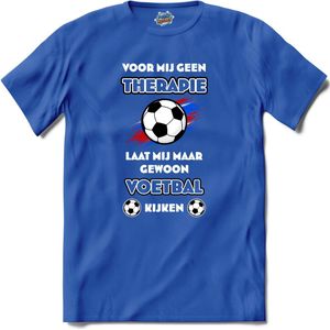 Oranje voetbal leeuw - WK en EK voetbal kampioenschap - koningsdag en Koninginnedag feest kleding - T-Shirt - Dames - Royal Blue - Maat XXL