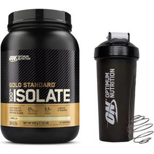 Optimum Nutrition Gold Standard 100% Isolate Bundel  - Vanille Whey Protein Isolaat + ON shakebeker - 930 gram (31 shakes)