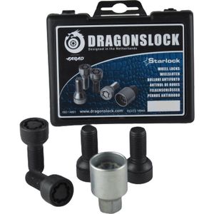 Velgenslot - Wielslot geschikt voor de Mercedes Vito vanaf 02/2004 - Zwart - Merk Dragonslock - Verzinkt - Zwart Gecoat
