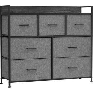 Goodivery ® - ladenkast - Slaapkamerkast - 7 stoffen lades met handgrepen - 28.5D x 98W x 85H cm - Leigrijs en antracietgrijs