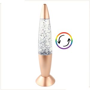 MISOU Lavalamp voor Kinderen - met Glitters - LED verlichting - 35 cm - Rose Goud - Glitterlamp