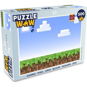 Puzzel Gaming - Pixel - Gamen - Gras - Legpuzzel - Puzzel 500 stukjes