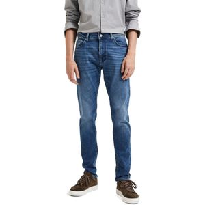Selected Homme Heren Jeans Broeken SLH175-SLIMLEON 31601 slim Fit Blauw 33W / 34L Volwassenen