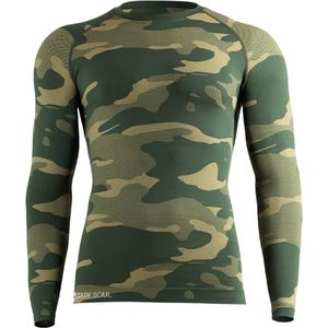 Heren thermoshirt met lange mouwen - Camouflage Groen - Maat L/XL