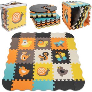 Foam puzzelmat / box voor kinderen 25 stuks kleurrijke dieren 114cm x 114cm x 1cm