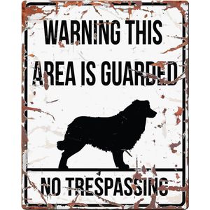 D&d Home - Waakbord - Hond - Warning Sign Square Collie Gb 20x25cm Wit - 1st