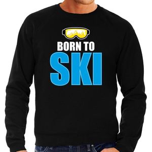 Bellatio Decorations Apres-ski sweater / trui Wintersport Born to ski heren - zwart XXL