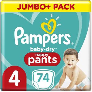 Pampers Baby-Dry Pants - Maat 4 (9kg-15kg) - 74 Luierbroekjes - Jumbo+ Pack