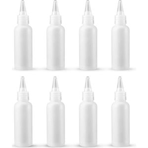 8 stuks 2 oz Clear Plastic Kleine Squeeze Flessen Mini Lege Fles voor Verf, DIY, Kunst, Vloeistoffen, Lotion, Ambacht, Lijm, Luchtvaartreizen