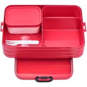 Mepal – Bento lunchbox Take a Break large- inclusief bento box – Nordic red – Lunchbox voor volwassenen