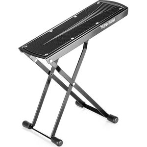 Extra stabiele gitaarvoetensteun van massief ijzer - 6 lichtgewicht hoogteposities - uitstekende stabiliteit met rubberen eindkappen - antislip rubberen pad