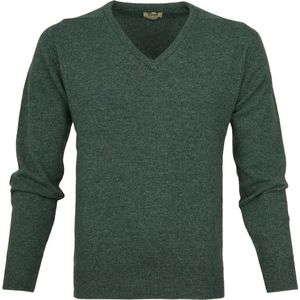 William Lockie - Pullover Wol Moorland Groen - Heren - Maat M - Regular-fit