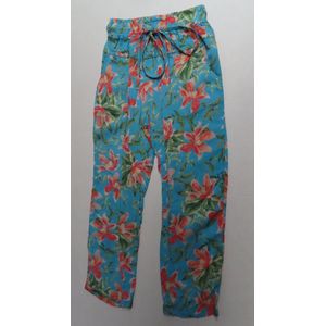 Lange broek - Meisjes - Zomer - Blauw , groen, roze - Bloem - 4 jaar 104