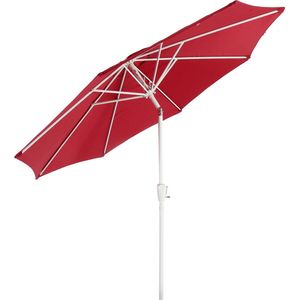 Cosmo Casa - Zonnescherm - Tuinparasol - Ø 3m Verstelbaar - Polyester en Aluminium - 5kg - Rood