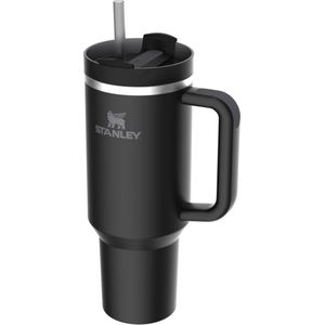 Stanley Quencher H2.0 Flowstate Tumbler - Black - 1.2L - RVS - Stanley Cup met Rietje en Handvat - Thermosbeker - Thermosfles - Beker - Drinkbeker - Drinkfles - Fles - Koffiebeker To Go - Mug - Waterfles