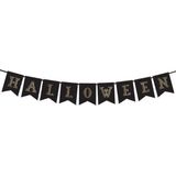 Halloween - Zwarte Halloween DIY banner vlaggenlijn/slinger 20 x 175 cm
