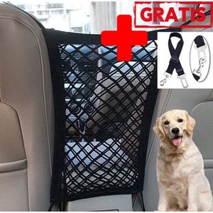 Hondennet Voor In De Auto - Veiligheidsnet Hond - Hondenrek - Veiligheidsrek - Met Gordelriem