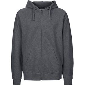 Fairtrade Men's Zip Hoodie met capuchon Dark Heather - M