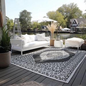 Flycarpets Elle Decoration - Binnen & Buitenkleed - Omkeerbaar - Meekly - Zwart - 160x230 cm