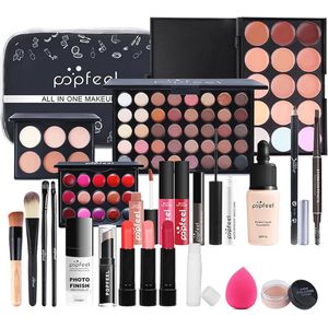 24-delige professionele make-upset voor dames - met opbergtas, oogschaduw, lippenstift, ideaal als cadeau