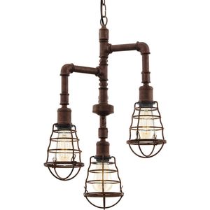 EGLO Vintage Port Seton Hanglamp - 3 Lichts - E27 - Antiek-Bruin