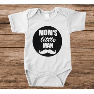 Soft Touch Rompertje met tekst - moms little man | Baby rompertje met leuke tekst | | kraamcadeau | 0 tot 3 maanden | GRATIS verzending