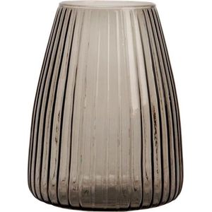 XLBoom Dim Stripe Medium Vaas - Glas - Voor Binnen - Grijs - 17,5×17,5×23cm
