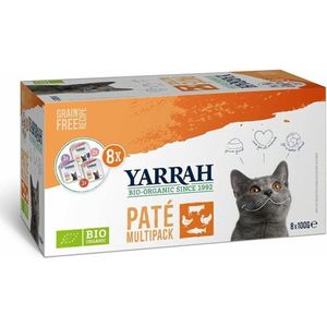 Yarrah Bio Kattenvoer Multipack Paté Graanvrij Kip - Rund 8 x 100 gr NL-BIO-01