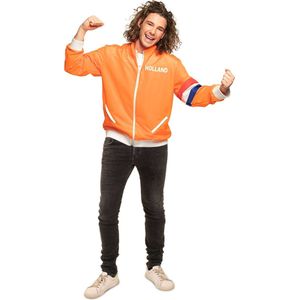 PartyXplosion - 100% NL & Oranje Kostuum - Oranje Trainingsvest Hup Holland Hup Heren Man - Oranje - XL - Carnavalskleding - Verkleedkleding