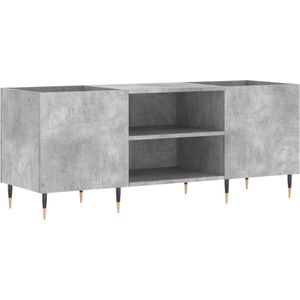 vidaXL - Platenkast - 121x38x48 - cm - bewerkt - hout - betongrijs