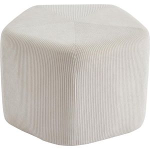 Vente-unique Poef van beige ribfluweel TALODI L 50 cm x H 35 cm x D 50 cm