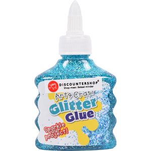 Discountershop Blauwe Glitterlijm voor Kinderen - Laat je Creativiteit Schitteren - 90ml - Veilig en Niet-giftig - Vanaf 4 Jaar