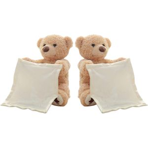 Jojoy - Kiekeboe Beer - Interactieve Knuffel - Pratende Beer - Knuffel met Geluid - Interactieve Beer - 2 Stuks - BARNIE