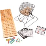Longfield Bingo-Lotto Set Compleet | Geschikt voor 3+ spelers | Met 90 ballen en houten controlebord